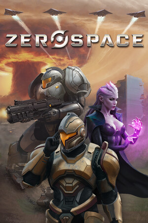 ZeroSpace real-time strategy gameplay with units and a hero commander on a sci-fi battlefield